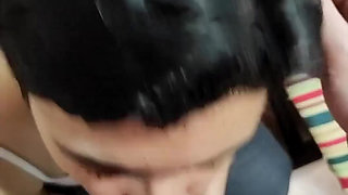 Quickie! Blowjob and Cum on Her Frankfurter! (and Black Jeans)