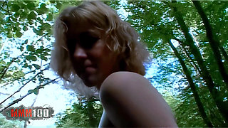 Axelle-laroche: Lovely Blonde Axelle Laroche Removing Clothes by the River