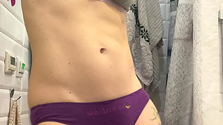 Strong Girl Showing Her Muscles and Flashing Ass, Tits and Pussy