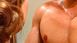 Horny Strongman Dominated a Beautiful Wife in Front of Cuckold Hubby
