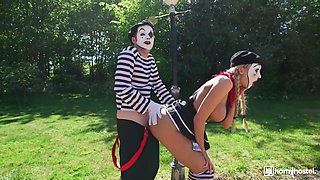 Sexy Street Mimes In Reality Threesome - Frances Bentley