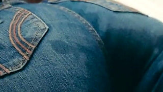 Messy Squirting on Hollister Jeans. Wet Crotch