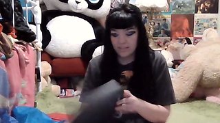 Kinky moist taco brunette anal toy play during masturbating