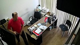 Slutty secretary sucks cock and gets fucked on hidden camera