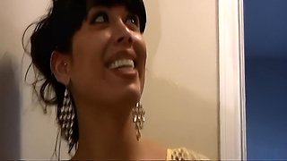 Busty Brunette MILF Sucks BBC - Big tits pornstar in vintage interracial hardcore
