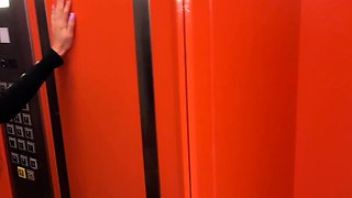 Risky Anal Sex In Elevator After Night Party - Almost Got