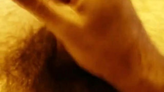 Solo Male Cumshot on Hairy Belly
