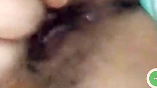 Close up playing her wet pussy