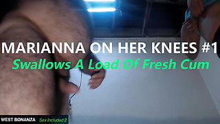 Marianna on Her Knees #1 - Swallows a Load of Fresh Cum