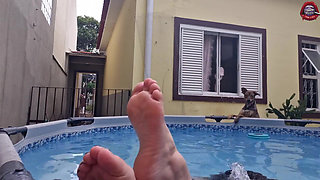 Your Slut Neighbor Showing Herself in the Pool