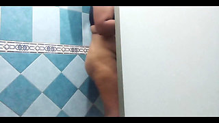 Karmica Chubby Mexican Pregnant in the Shower After Going to the Beach