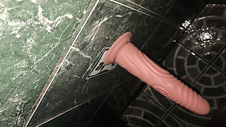 In the Bathroom with a Dildo and a Cock