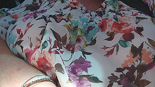 Mature Blonde Fingers Throbbing Pussy in Public Car Ride