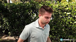 Lucky guy having sex with new pale BBW neighbor with monster tits